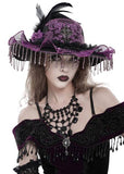 Victorian Gothic Hat - Black/Purple