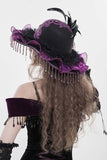 Victorian Gothic Hat - Black/Purple