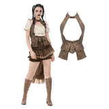 Steampunk Utility Vest with Cargo Pockets - Brown -