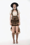 Steampunk Utility Vest with Cargo Pockets - Brown -