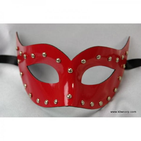 Red - Leather Mask with Round Stud