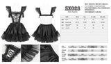 Laced Ruffle Lingerie Dress - Black -