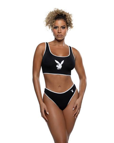 Sporty Bunny Two Piece Lounge Set - Black/White - One Size