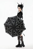 Embroidered Gothic Lace Umbrella - Black