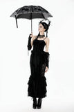 Embroidered Gothic Lace Umbrella - Black