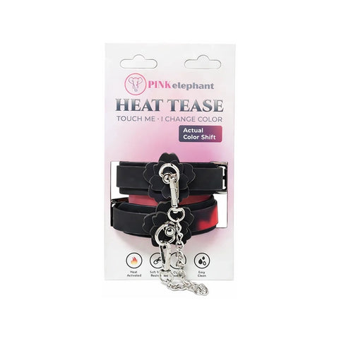 Heat Tease Flower Cuffs - Black/Pink