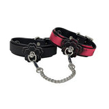 Heat Tease Flower Cuffs - Black/Pink