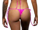 Tie Side Scrunch Back Bottom - Fuchsia - One Size