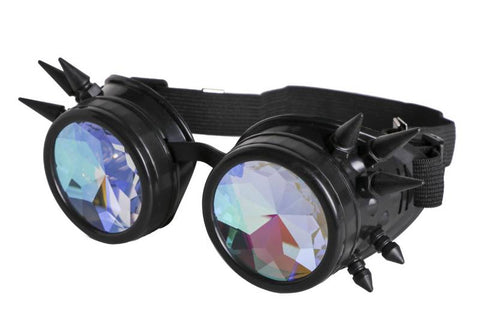 Kaleidoscope Steampunk Goggles - Black - One Size