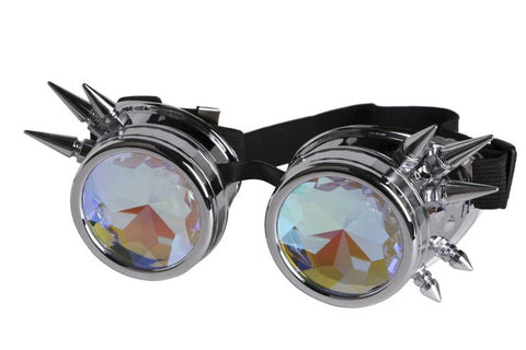 Kaleidoscope Steampunk Goggles - Silver - One Size
