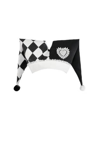Harlequin Jester Hat - Black/White