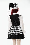 Harlequin Jester Hat - Black/White