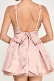 Jacquard Corset Mini Dress - Mauve -