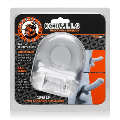 OxBalls 360 Cockring & Ballsling - Clear