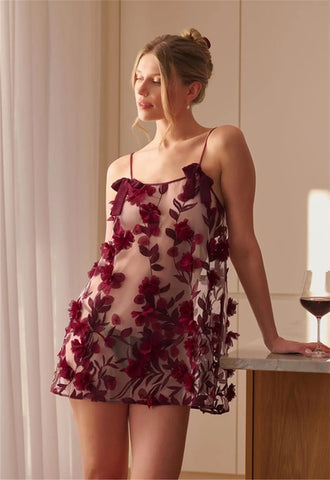 Mystery Babydoll Set - Dark Cherry -