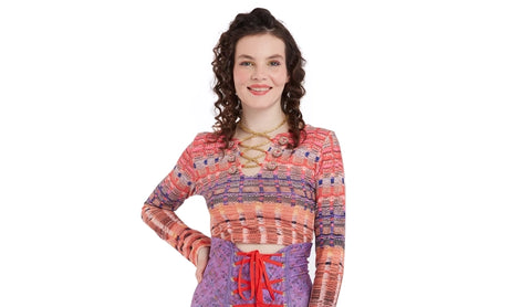 IPNG's Chocolate Factory Long Sleeve Cropped Top - Pink -