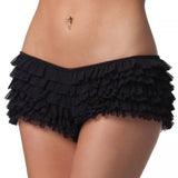 Mesh Ruffle Panty With Bow - Black -