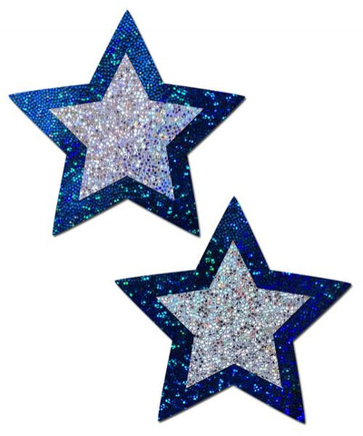 Pastease - Rockstar Glittering Star - Blue/Silver