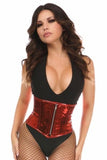 Metallic Mini PVC Waist Cincher - Red -