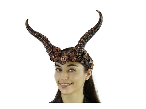 Vintage Style Horned Headband - Copper