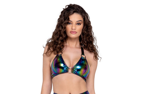 Vinyl Triangle Top with O-Ring - Multi -