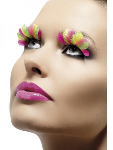 Multi-Coloured Neon Feather Ey