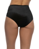 High Waist Cheeky Velvet Shorts - Black -
