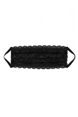 Never Say Never Pleated Face Mask - Black - One Size