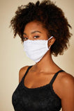 Never Say Never Pleated Face Mask - White - One Size