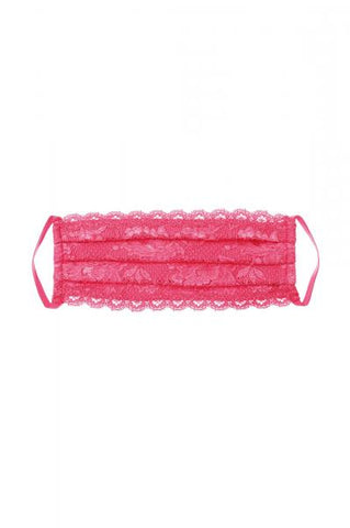 Never Say Never Pleated Face Mask - Hot Pink - One Size