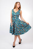 Fit & Flare V-Neck Dress - Woodland Animal Print -
