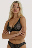 Florence High Apex Lattice Bra - Black -