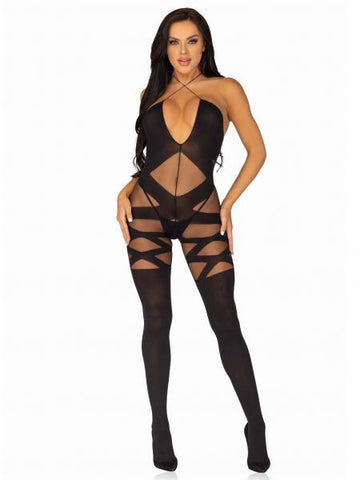 Sheer Illusions Bodystocking - Black - One Size