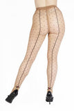 Dotty Seamed Tights with Bow - Light Nude/Black -