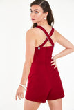 Eliza Seaside Playsuit with Pockets - Red -