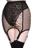 Pussy Power Fishnet Skirt - Leopard -