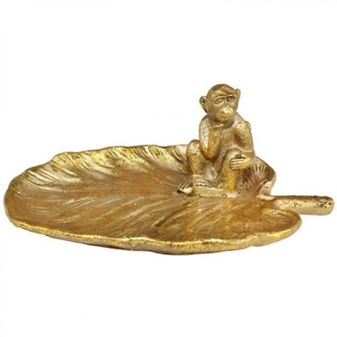 The Thinker Monkey Tray - Gold