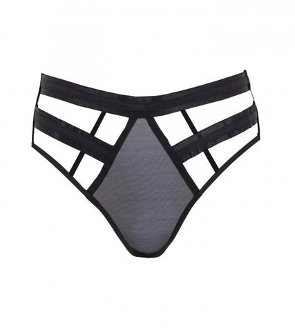 Zuri High-waist Open-back Brief - Black -