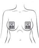 Pastease Premium Speed Limit 69 - White & Black One Size