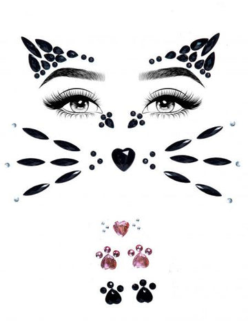 Animal Adhesive Jewels Sticker - Black