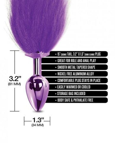 Nixie Metal Butt Plug w/Faux Fur Tail - Purple Metallic BB Store Nixie Metal Butt Plug w/Faux Fur Tail - Purple Metallic BB Store