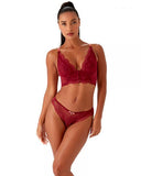Superboost Lace Deep V Bralet - Cranberry/Raspberry Sorbet -