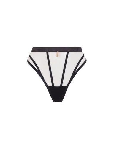 Karina High-waist Thong - Black/Sheer -