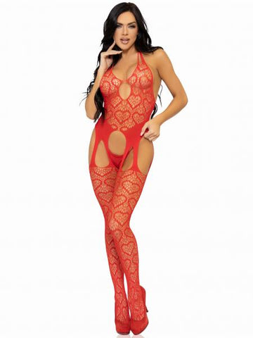 Love Hangover Net Bodystocking - Red - One Size