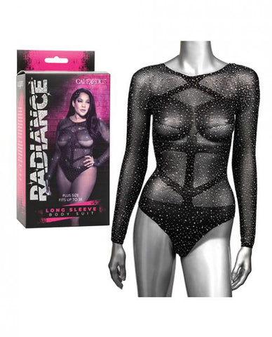Radiance Long Sleeve Body Suit - Black - Queen Size