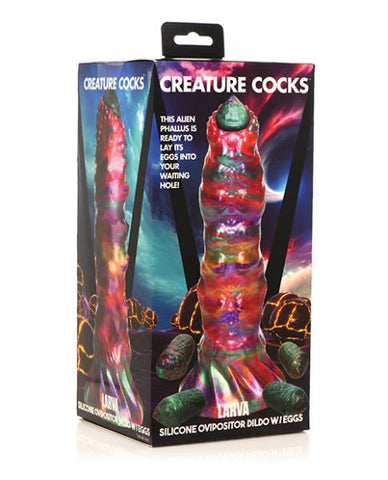 Creature Cocks Larva Ovipositor Silicone Dildo With Eggs