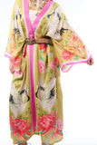 The Legend of the Crane Maxi Kimono - Mustard - One Size