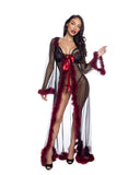 Fantasy Luxe Glam Robe - Black/Merlot -