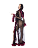 Fantasy Luxe Glam Robe - Black/Merlot -