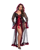 Fantasy Luxe Glam Robe - Black/Merlot -